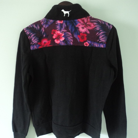 Victoria's Secret PINK Half-Zip Tropical Print Pullover - Picture 2 of 4